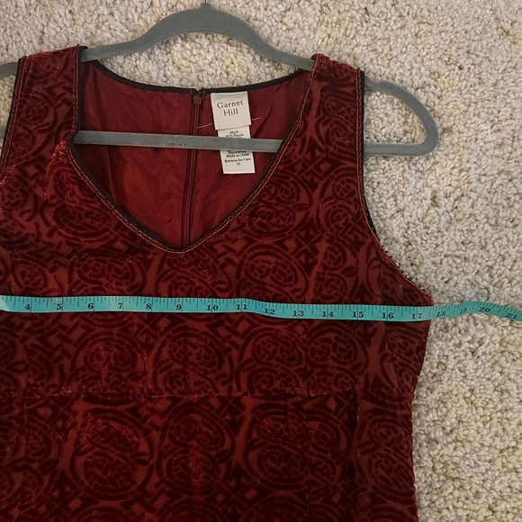 Garnet Hill Red Silk Textured Maxi Dress Size 10 - Picture 9 of 10